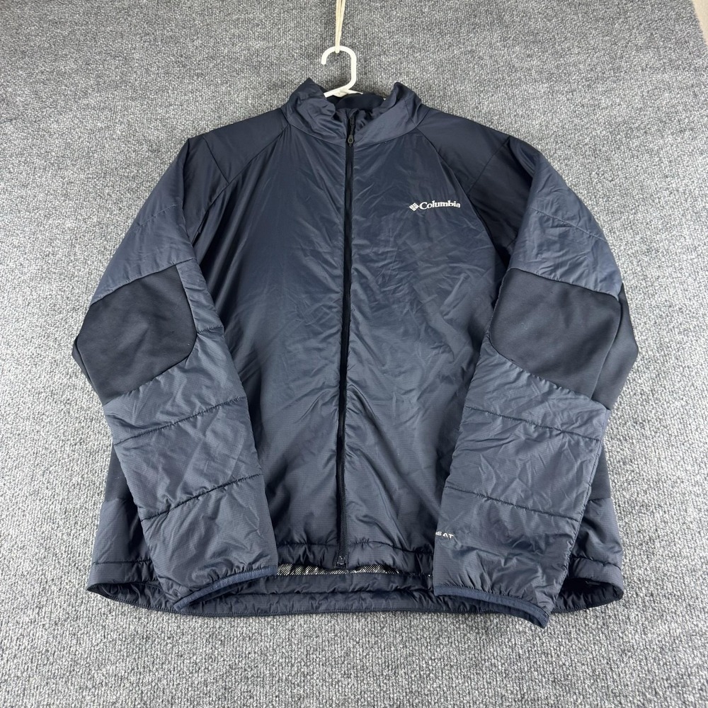 Columbia Jacket Mens XL Blue Omni-Heat Omni-Shield Puffer Full‎ Zip Insulated